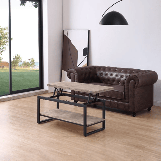 Mesa de centro extensível Rens Carvalho Mel - Preto 100 x 62 x 90 cm