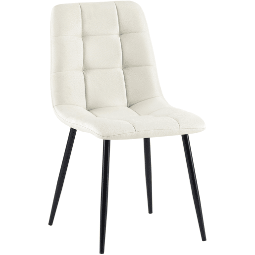 Silla de comedor Antibes de tela Crema 55X45X84 cm