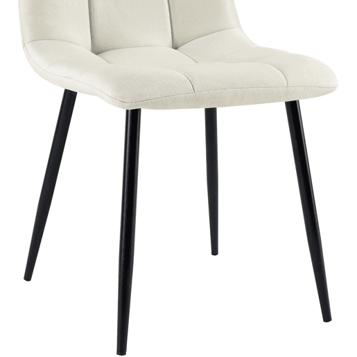 Silla de comedor Antibes de tela Crema 55X45X84 cm