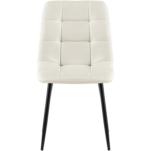 Silla de comedor Antibes de tela Crema 55X45X84 cm