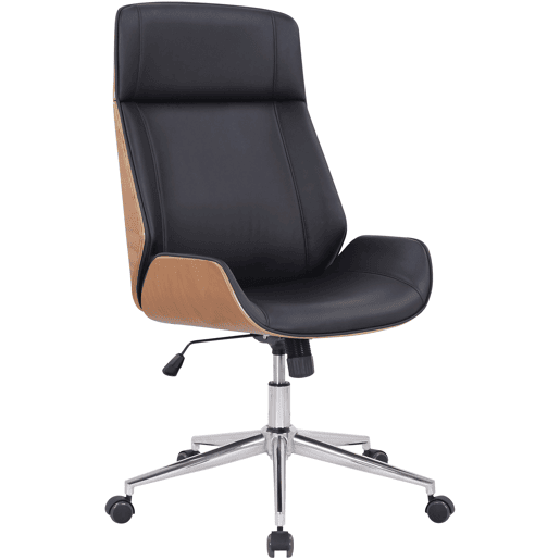 Silla de oficina Varel Simil cuero Naturalnegro 66X58X110 cm