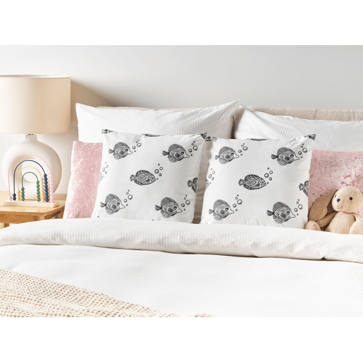 Conjunto de 2 almofadas decorativas TWEEDIA Algodão 45 x 45 cm Branco