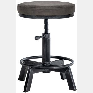 Taburete Destin en polipiel ajustable en altura Simil cuero Plateado antiguo 42X42X44 cm