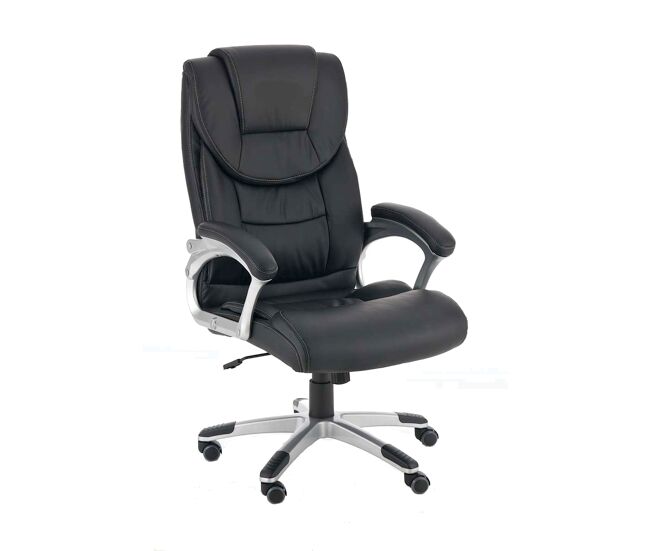 Silla de oficina texas simil cuero negro 52x72x115 cm