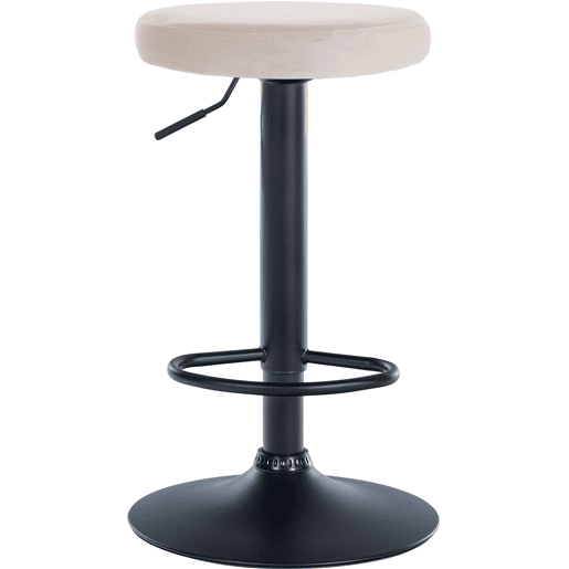 Taburete de bar Ponte tapizado en terciopelo Crema 38.5X38.5X60 cm