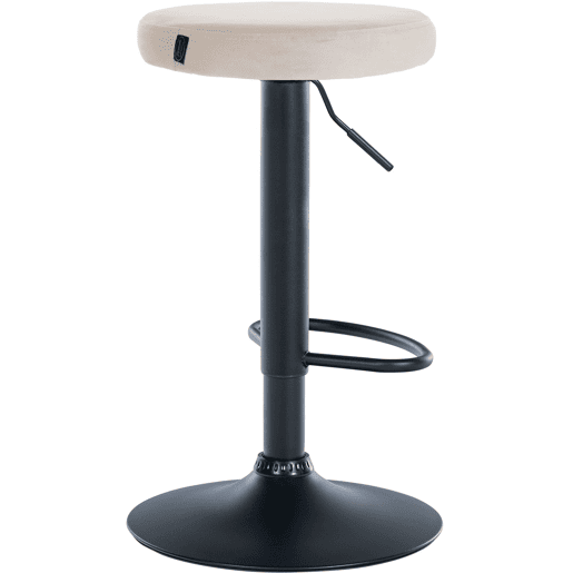 Taburete de bar Ponte tapizado en terciopelo Crema 38.5X38.5X60 cm