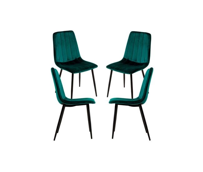 Pack 4 sillas liny terciopelo - verde