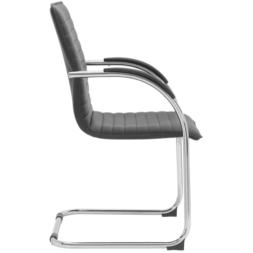 Silla de conferencia Tira en polipiel Simil cuero Negro 60X56X95 cm