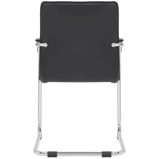 Silla de conferencia Tira en polipiel Simil cuero Negro 60X56X95 cm