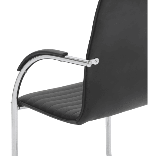 Silla de conferencia Tira en polipiel Simil cuero Negro 60X56X95 cm