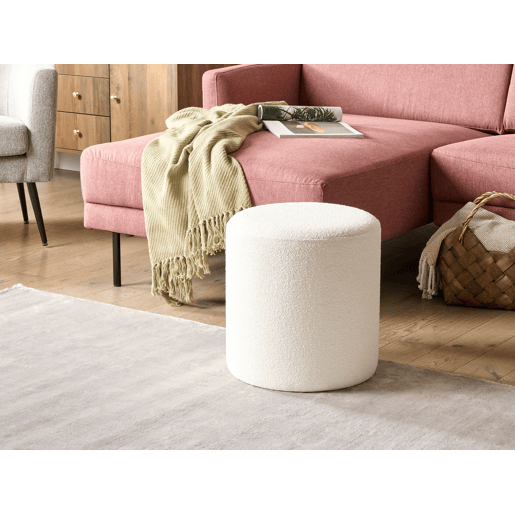 Pufe MOAB Bouclé Branco 39 cm 39 cm 41 cm Pufe MOAB Bouclé Branco 39 cm 39 cm 41 cm