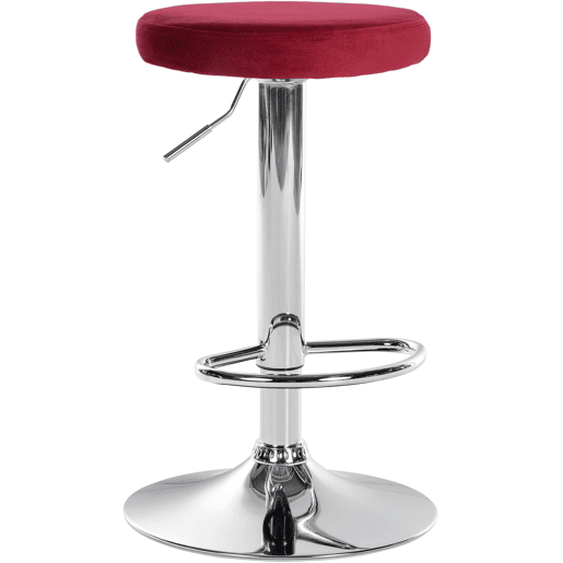Taburete de bar Ponte tapizado en terciopelo Rojo 38.5X38.5X60 cm