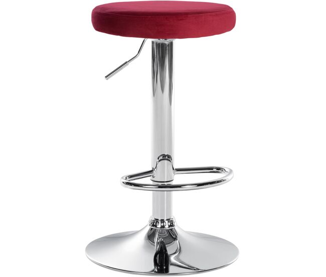 Taburete de bar ponte tapizado en terciopelo rojo 38.5x38.5x60 cm