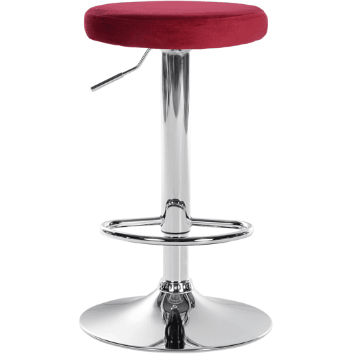 Taburete de bar Ponte tapizado en terciopelo Rojo 38.5X38.5X60 cm