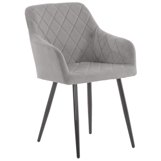 Silla de comedor Shila Terciopelo Gris 44X47X84 cm