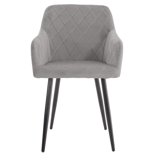 Silla de comedor Shila Terciopelo Gris 44X47X84 cm
