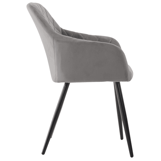 Silla de comedor Shila Terciopelo Gris 44X47X84 cm