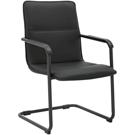 Silla voladiza Seattle de piel sintetica Simil cuero Negronegro 59X57X92 cm