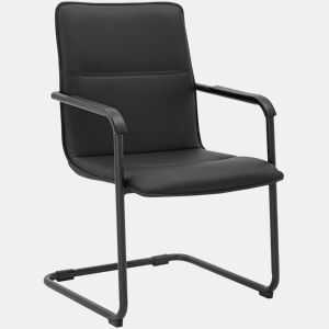Silla voladiza Seattle de piel sintetica Simil cuero Negronegro 59X57X92 cm