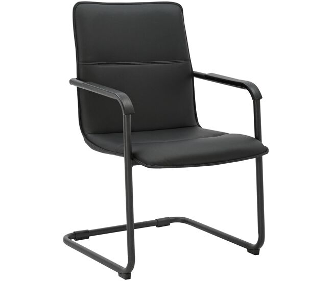 Silla para visitas seattle con asiento ergonómico y reposabrazos 56x60x92cm color negro