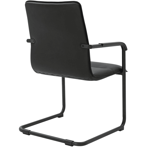 Silla voladiza Seattle de piel sintetica Simil cuero Negronegro 59X57X92 cm