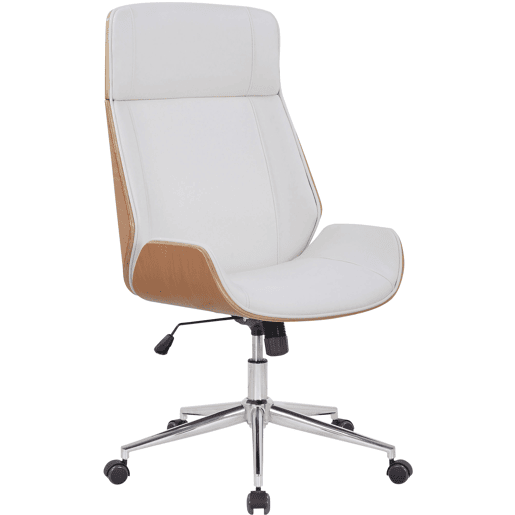Silla de oficina Varel Simil cuero Naturalblanco 66X58X110 cm