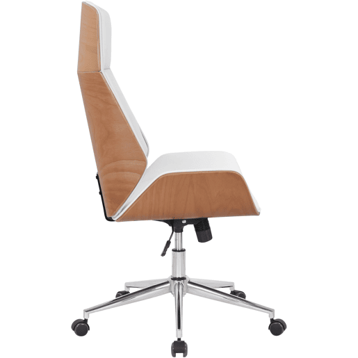 Silla de oficina Varel Simil cuero Naturalblanco 66X58X110 cm
