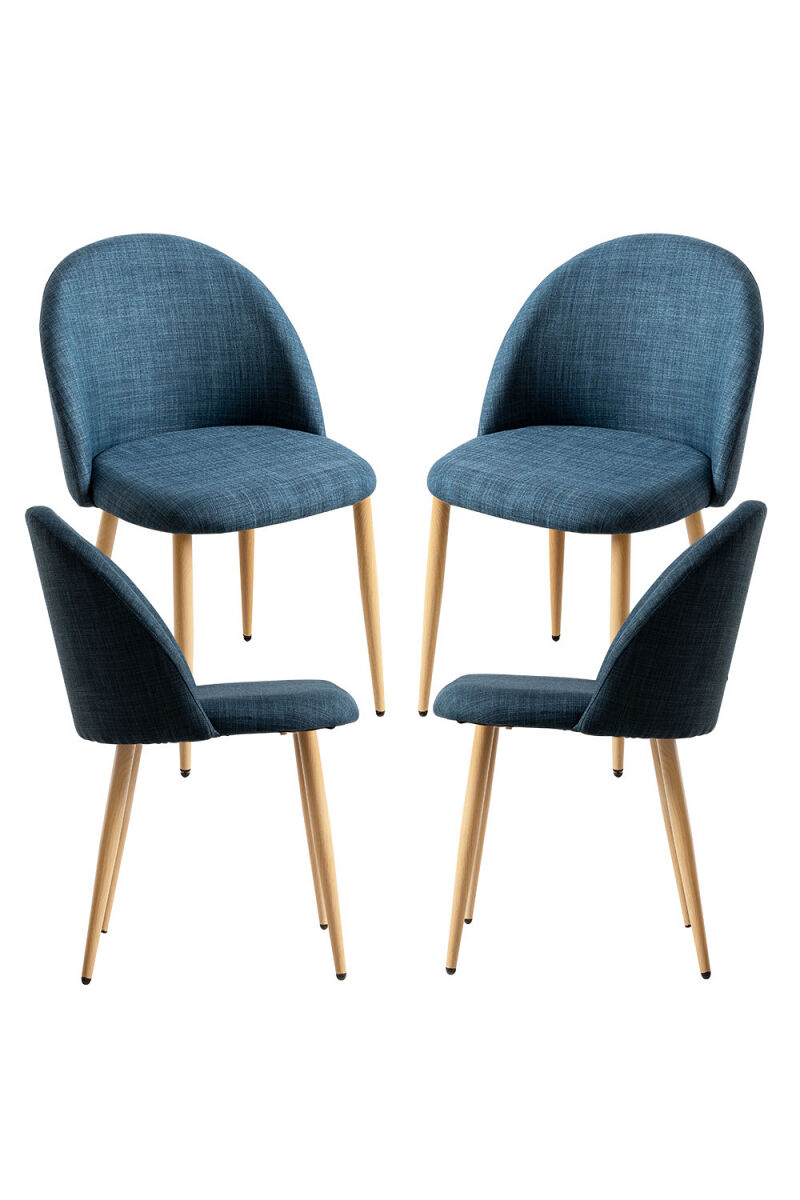 Pack 4 sillas vint tela - azul marino