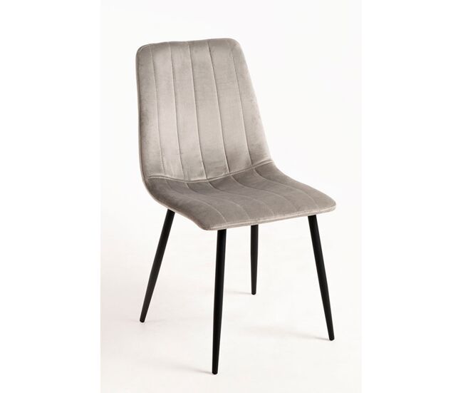 Pack 4 sillas liny terciopelo - gris claro