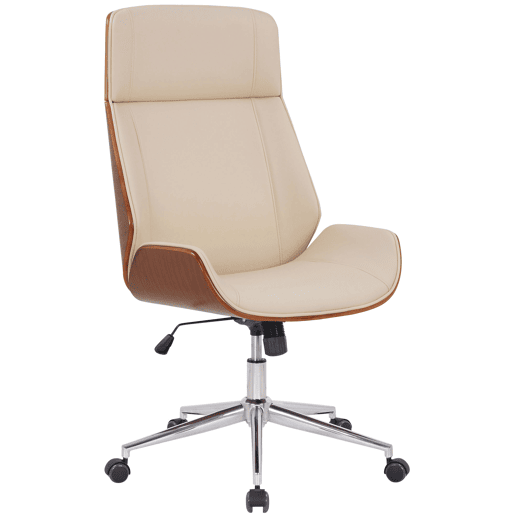Silla De Oficina Varel Simil cuero Nogalcrema 66X58X110 cm