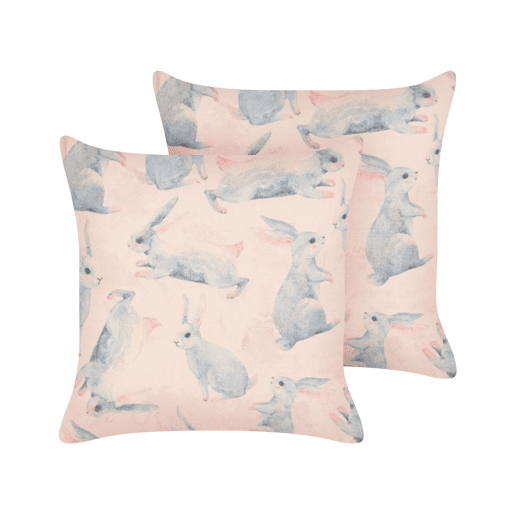 Conjunto de 2 almofadas decorativas RATIBIDA Algodão 45 x 45 cm Rosa