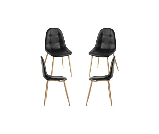 Pack 4 sillas plazi - negro