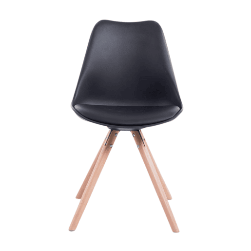Set de 4 sillas para visitas Toulouse Rund en polipiel Simil cuero Negro 56X48X83 cm