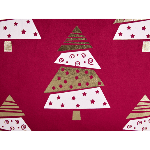 Conjunto de 2 almofadas decorativas GOLDSPRUCE Veludo 45 x 45 cm Vermelho Padrão natalicio