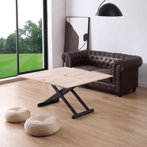 Mesa de centro extensível Katia Preto - Carvalho 114 x 76 x 110 cm