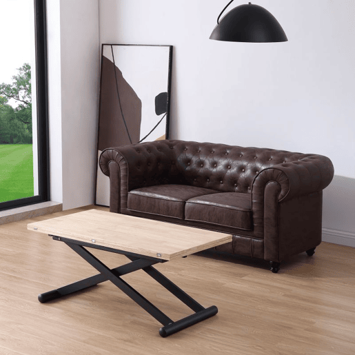 Mesa de centro extensível Katia Preto - Carvalho 114 x 76 x 110 cm