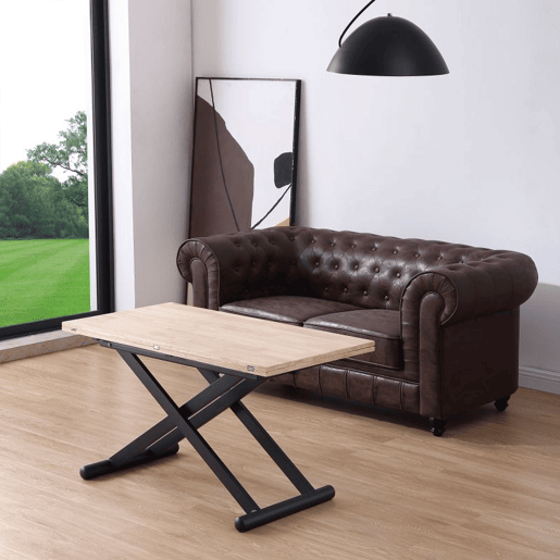 Mesa de centro extensível Katia Preto - Carvalho 114 x 76 x 110 cm