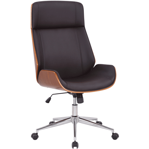 Silla de oficina Varel Simil cuero Nogalmarrón 66X58X110 cm