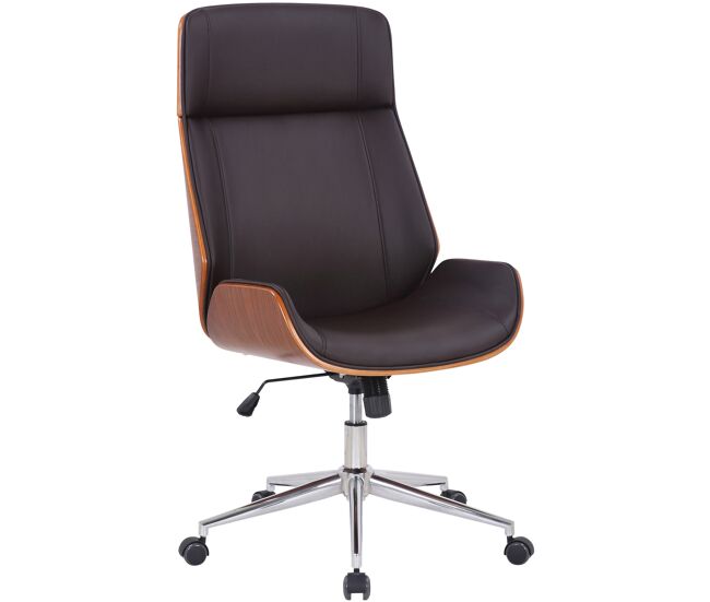 Silla de oficina varel simil cuero nogal/marrón 66x58x110 cm