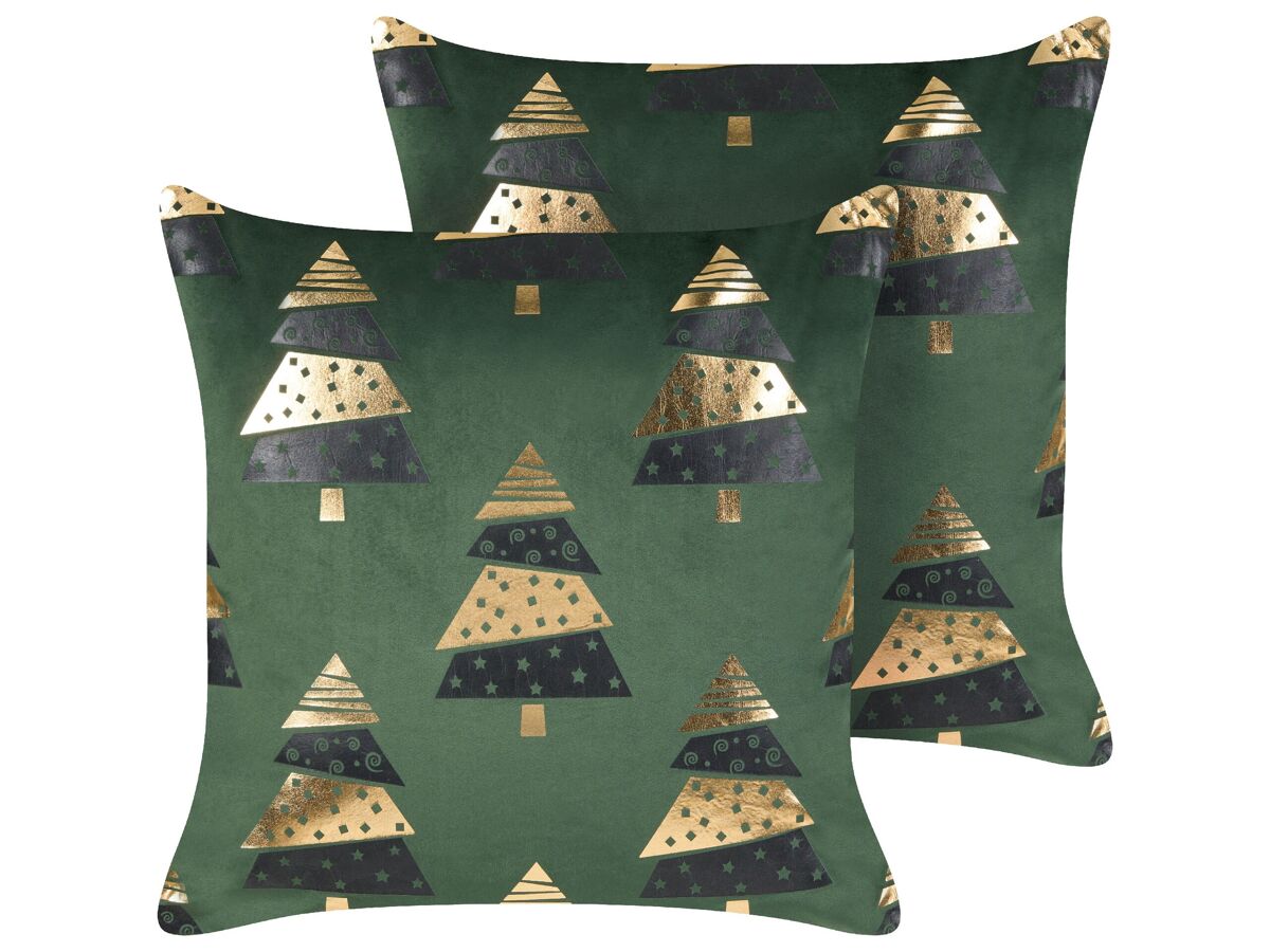 Beliani Cojín decorativo GOLDSPRUCE 45x45 Verde
