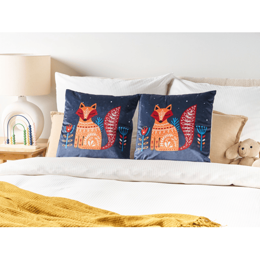 Conjunto de 2 almofadas decorativas FIRESPIKE Veludo 45 x 45 cm Azul escuro
