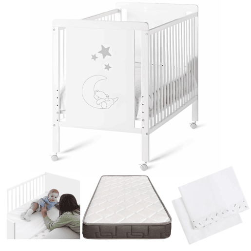 Berço Indi + kit co-sleeping + colchão HR + 4 rodas + estrado Cool-Dreams© + bancada Cool-Dreams Berço Indi + kit co-sleeping + colchão HR + 4 rodas + estrado Cool-Dreams© + bancada Cool-Dreams