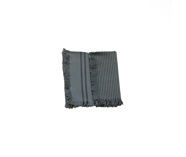 Pack 4 servilletas de algodón modelo kila gris
