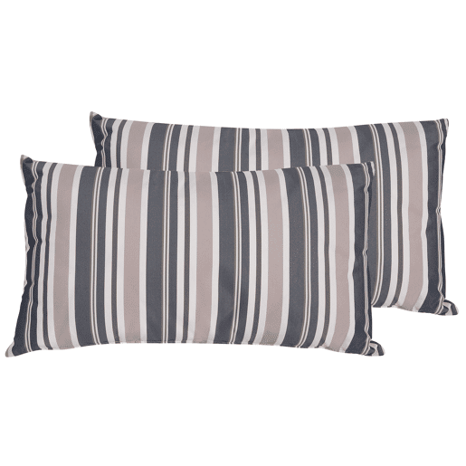 Conjunto de 2 almofadas de jardim KASTOS Às riscas 40 x 70 cm Taupe