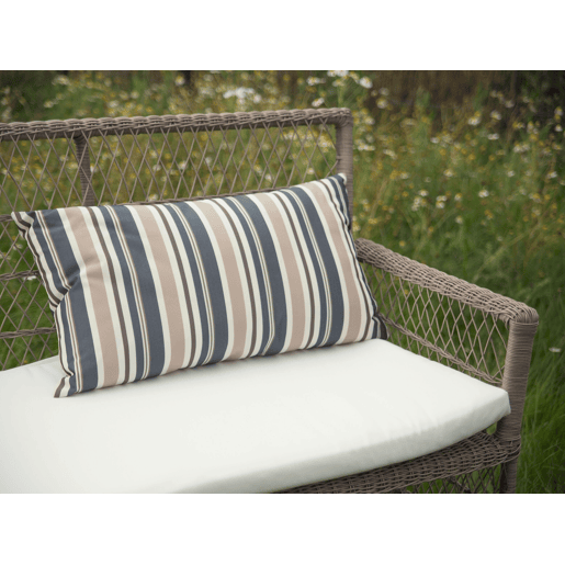 Conjunto de 2 almofadas de jardim KASTOS Às riscas 40 x 70 cm Taupe