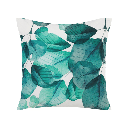 Conjunto de 2 almofadas de jardim TREBBO Padrão de plantas 45 x 45 cm Azul esverdeado