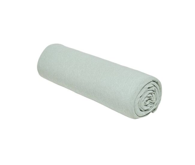 Sábana bajera ajustable de punto de algodón jersey cotton. turquesa 135/150x200cm