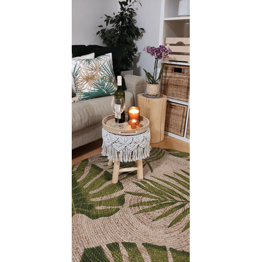 Conjunto de 2 almofadas de jardim GAIANA Padrão de plantas 45 x 45 cm Verde