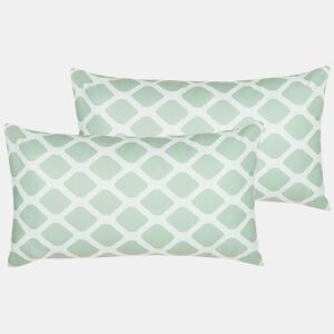 Conjunto de 2 almofadas de jardim KALAMOS Padrão geométrico 40 x 70 cm Verde menta