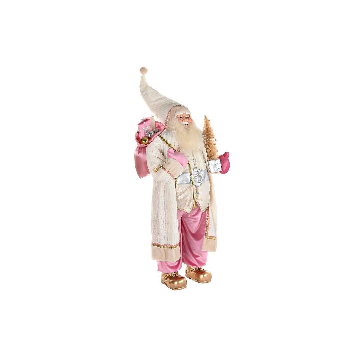 Adorno navideño dkd home decor gris rosa pvc madera 60 x 50 x 124 cm